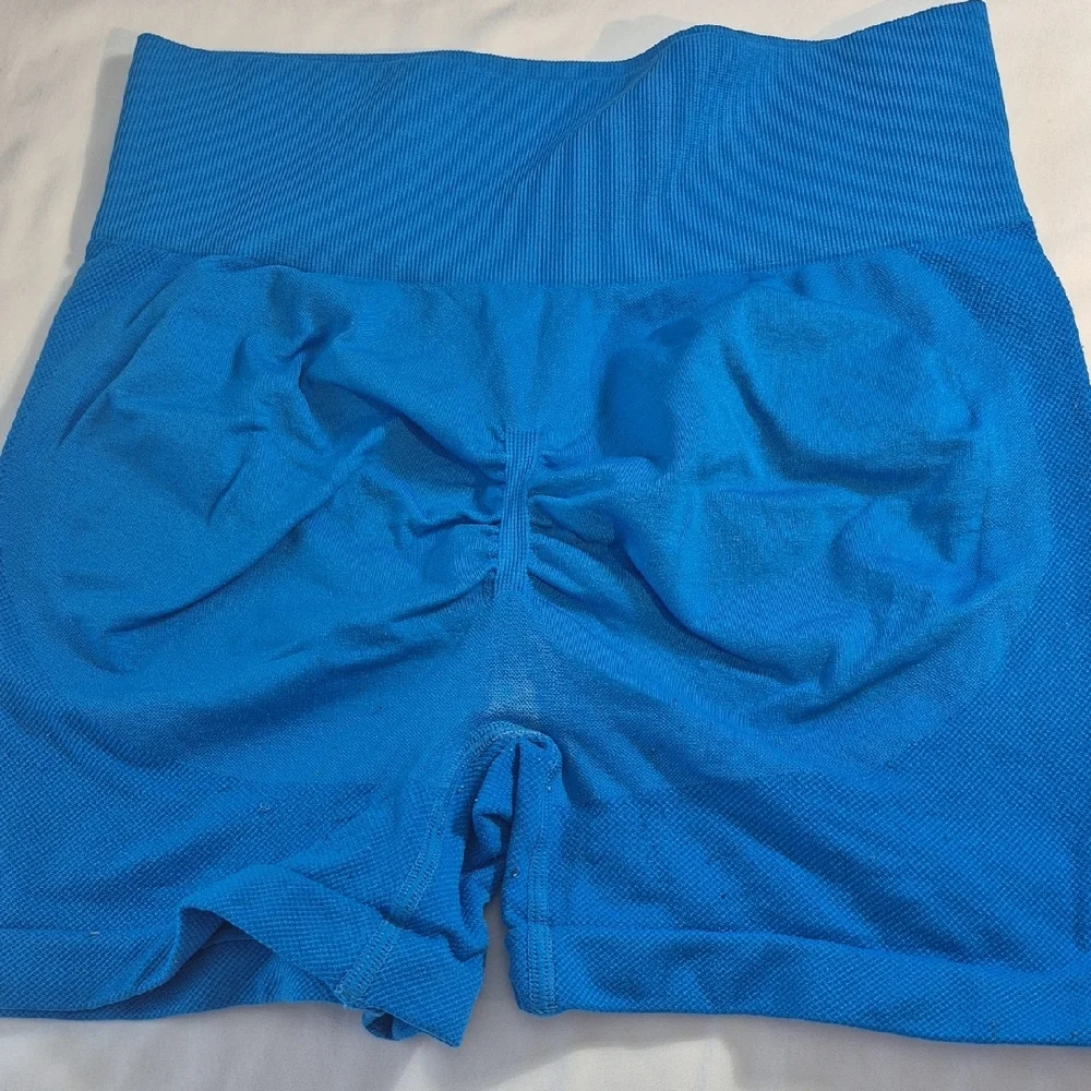 Blue and Purple High-Waisted Athletic Shorts - Picture 2 of 11